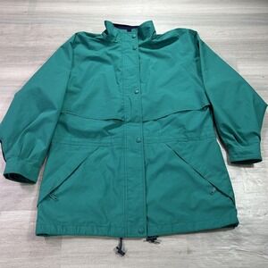 Eddie Bauer Coat Womens Medium Green Gore-Tex‎ Rain Waterproof Jacket Outdoor